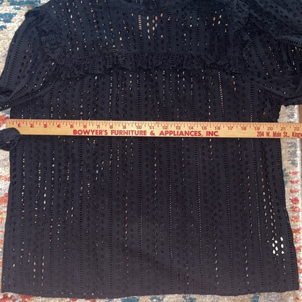 Madewell Eyelet Mockneck Ruffle Top size medium - new without tags - Picture 7 of 9